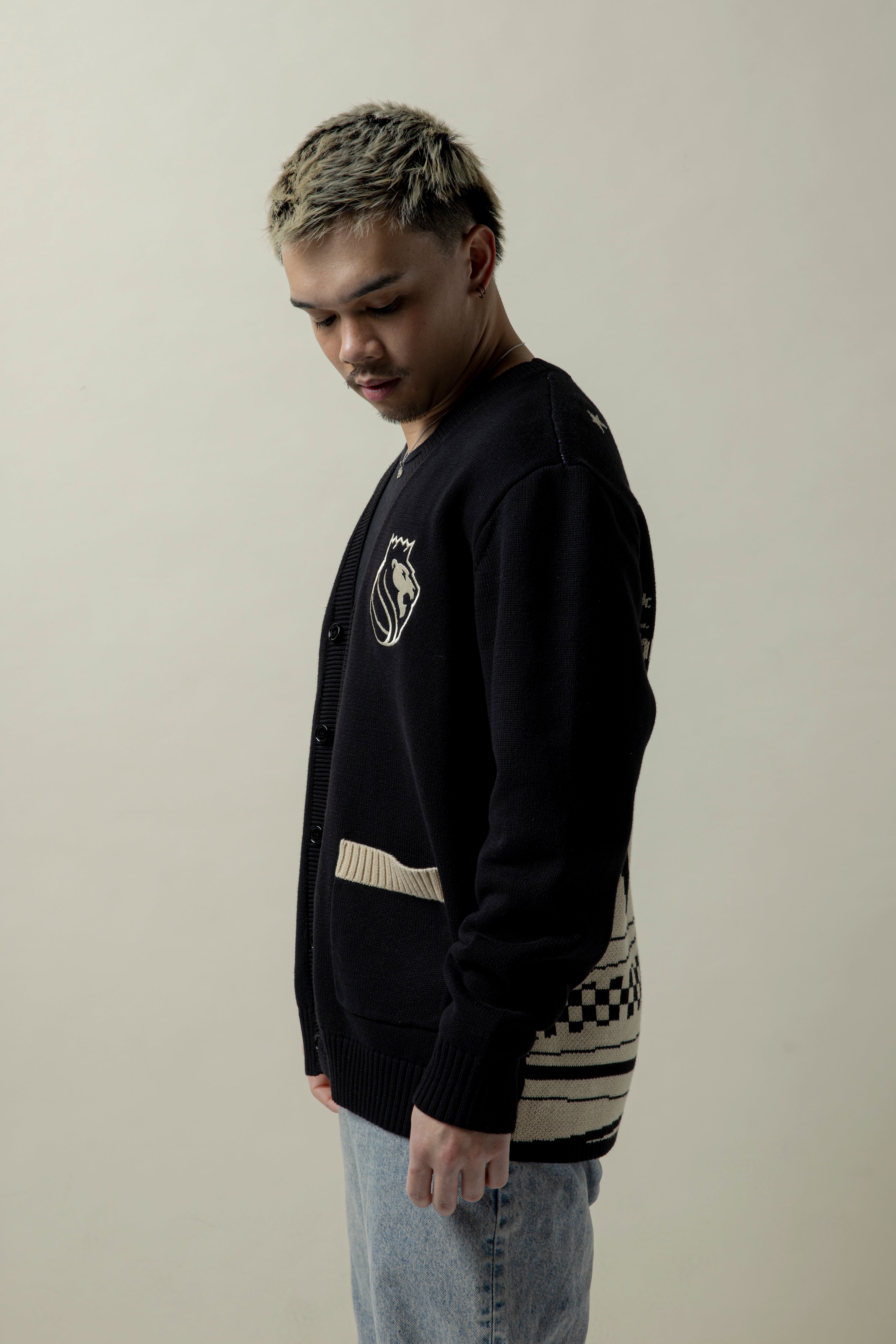 限定値下げ！Logo Jacquard Velor Rib Cardigan Fuzzy Zebra Print Cardigan | Windsor