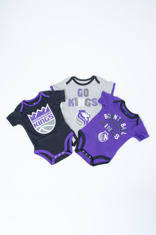 Newborn Born To Ball 3pc Creeper Set