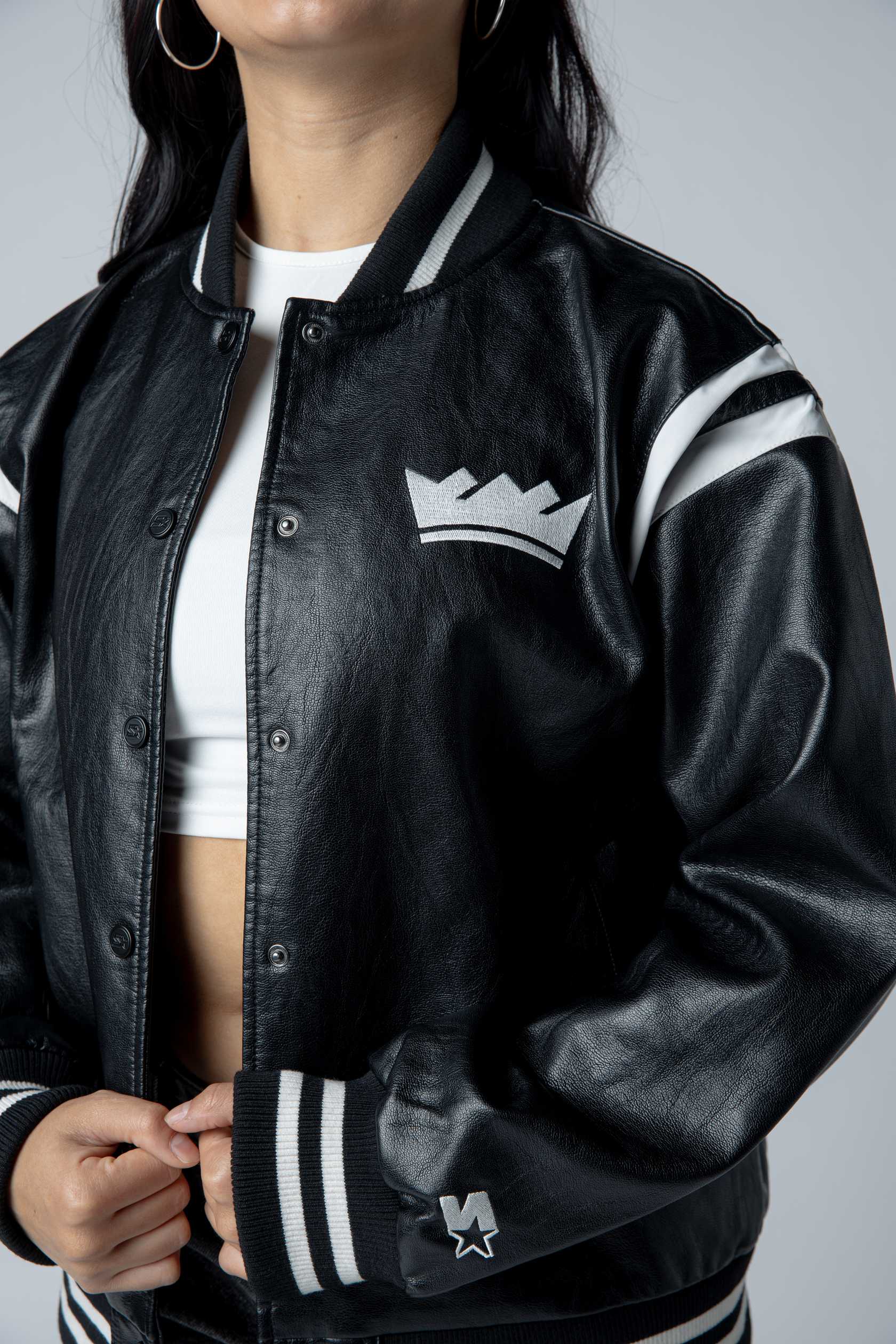 Women's Faux Leather Varsity Jacket Women's Faux Leather Varsity Jacket